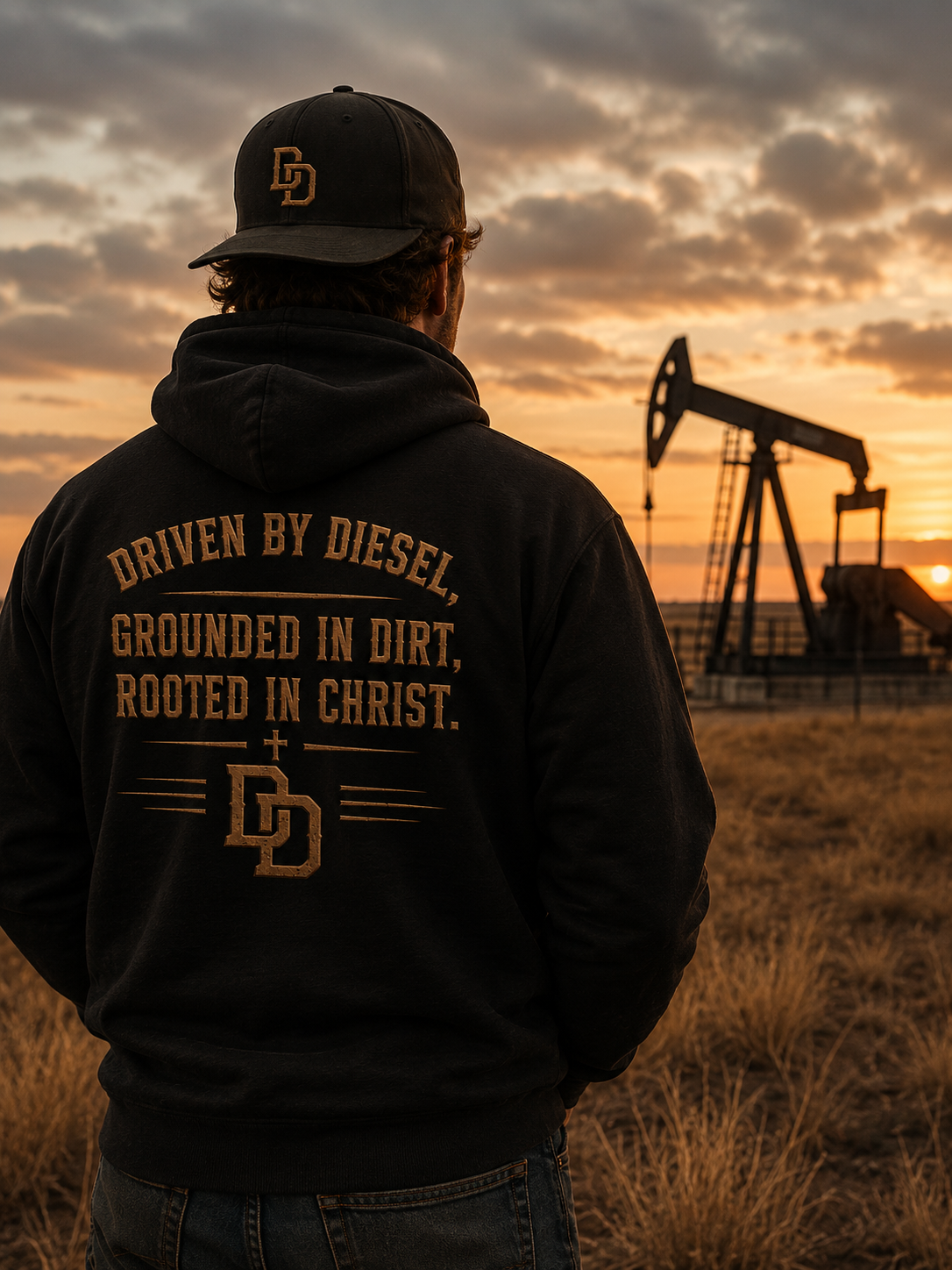 Driven By Diesel Grounded In Dirt Rooted In Christ Unisex Hoodie