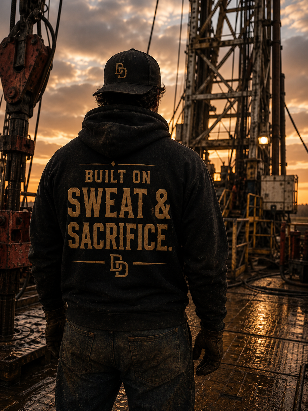 Built On Sweat And Sacrifice Unisex Hoodie With Front Pouch Pocket